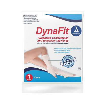 Dynarex DynaFit Compression Stockings - Knee, X-Large, 12pairs/bx, 5bxs/case (60 Pairs)