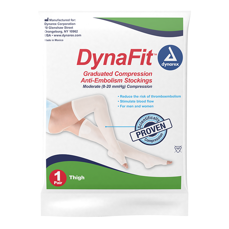 Dynarex DynaFit Compression Stockings - 12pairs/bx, 5bxs/case (60 Pairs)