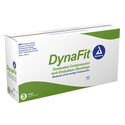 Dynarex DynaFit Compression Stockings - Thigh, Small, 12pairs/bx, 5bxs/case (60 Pairs)