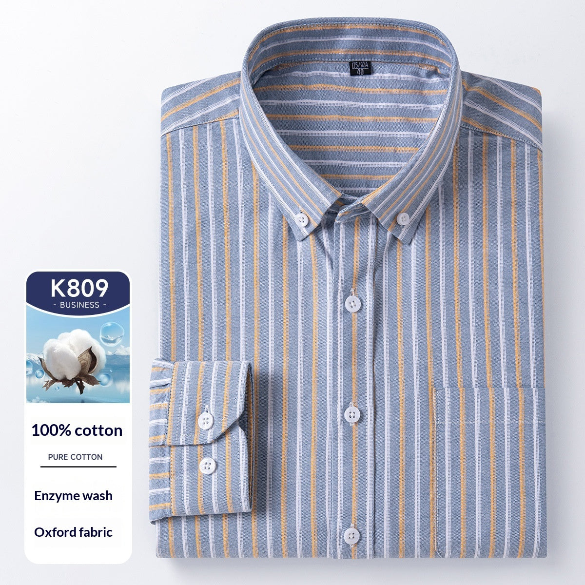 Men's Cotton Long Sleeve Oxford Woven Shirts