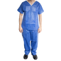 Dynarex Disposable Scrub Shirt, V-Neck - X-Large, Light Blue (30 Count)
