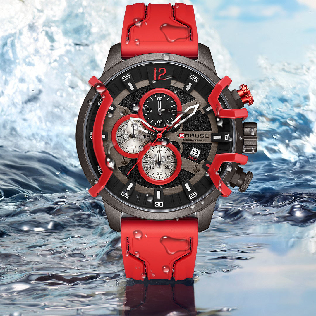 Multifunctional Waterproof Mens Luminous Quartz Watch