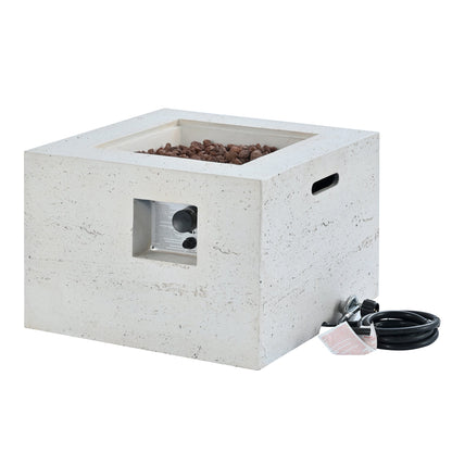 Propane Fire Pit Square MGO 40000 BTU 24" with Side Table Cover
