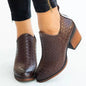 Chunky High Heel Martin Boots With Pointed Toe
