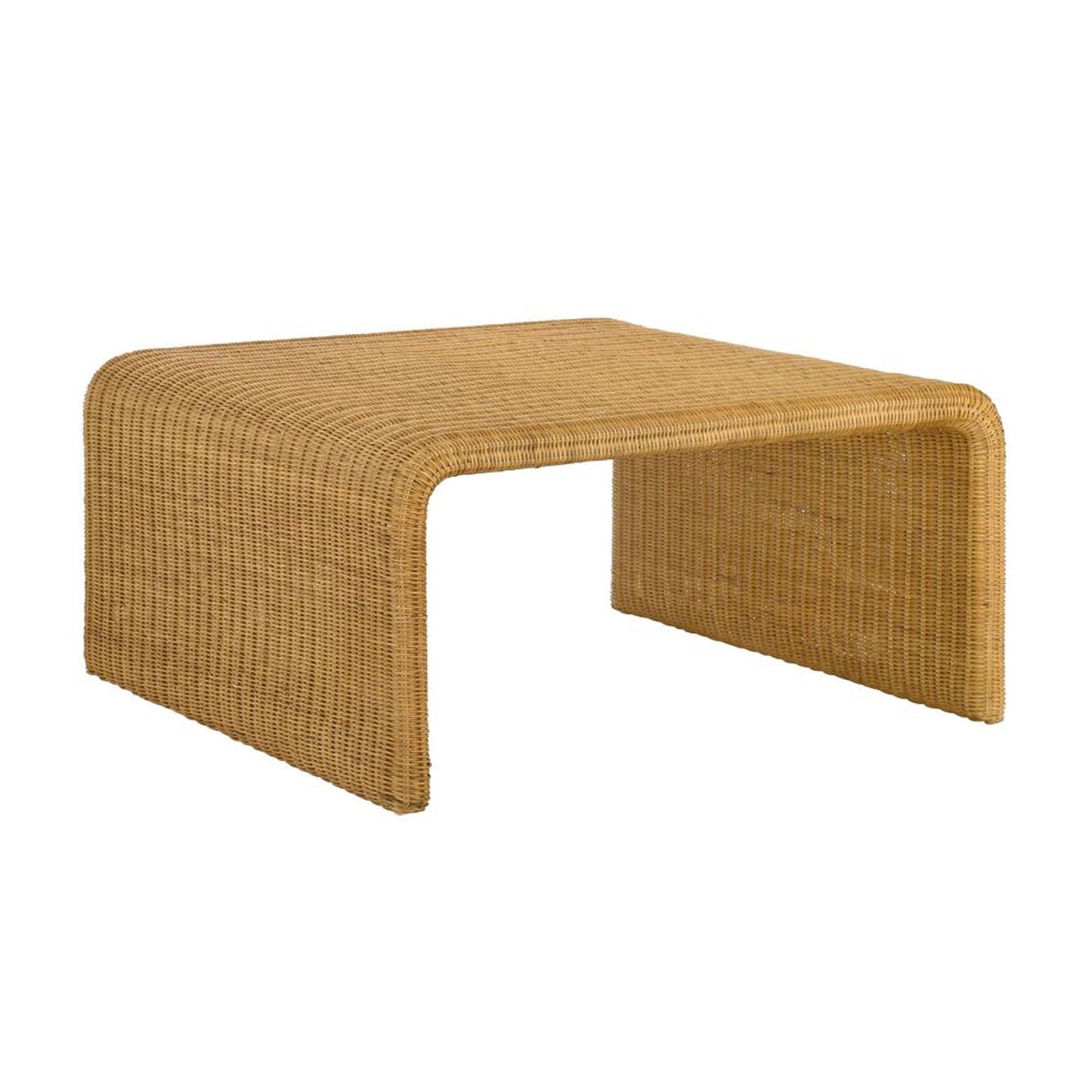 Square Woven Rattan Coffee Table, Natural