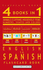 4 books in 1 - English to Spanish Kids Flash Card Book: Black and White Edition: Learn Spanish Vocabulary for Children - Paperback