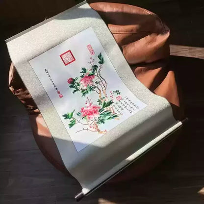 Silk Embroidery Scroll Painting – Chinese Style Silk Handicraft