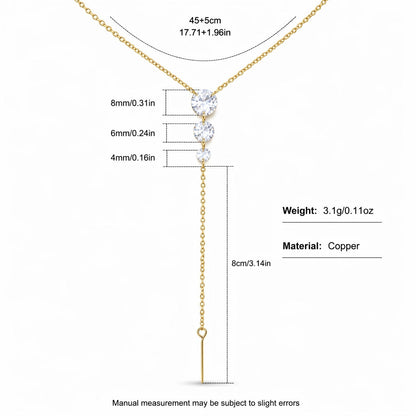 Gradient Water Drop Rhinestone Necklace Set For Women