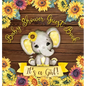 It's a Girl: Baby Shower Guest Book with Elephant and Sunflower Theme, Record Wishes and Advice for Parents, Guest Sign-In with Address, Gift Log, and - Hardcover