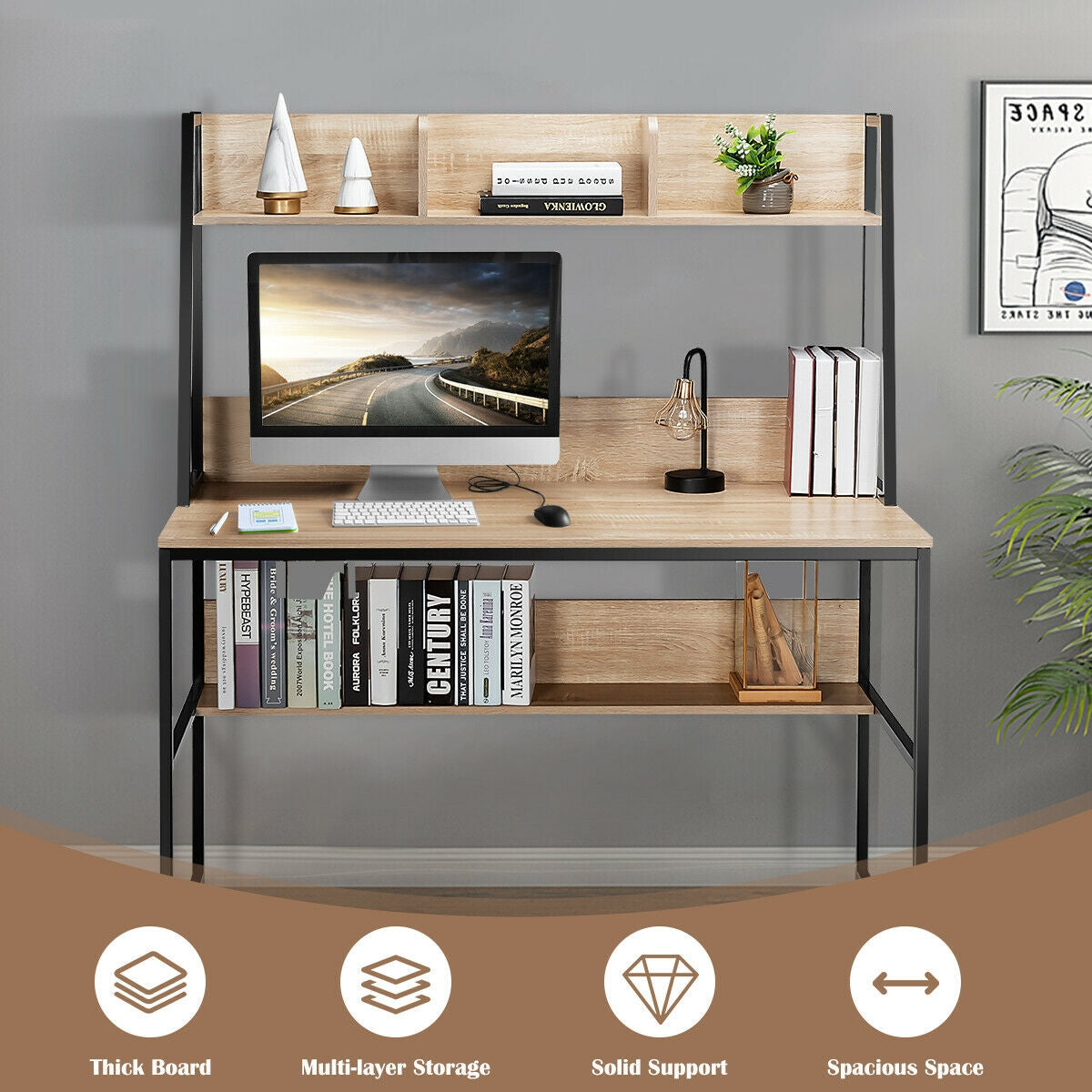 47-Inch Computer Desk Writing Study Table Workstation