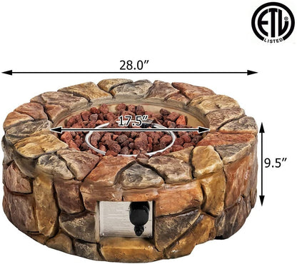 28 Inch Propane Gas Fire Pit