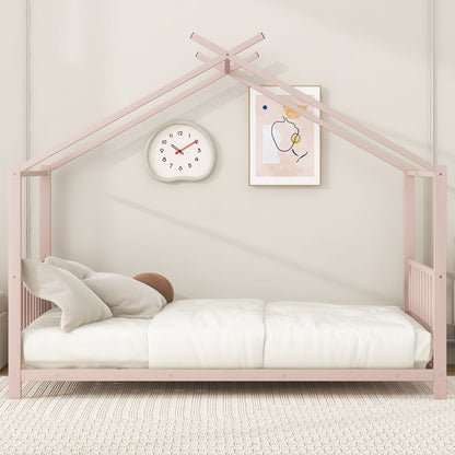 Metal House Platform Bed With Modern Design And Durable Frame