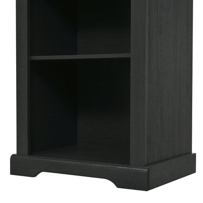 TV Stand 3-Piece Set MDF Walnut Gray Curved Cabinets Fits 70 In TV 109 In