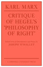 Critique of Hegel's 'Philosophy of Right' - Paperback