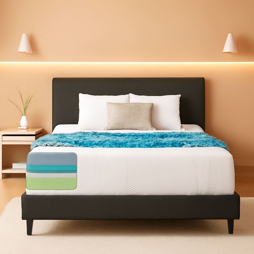 Full Size Charcoal Memory Foam Mattress Triple Layer