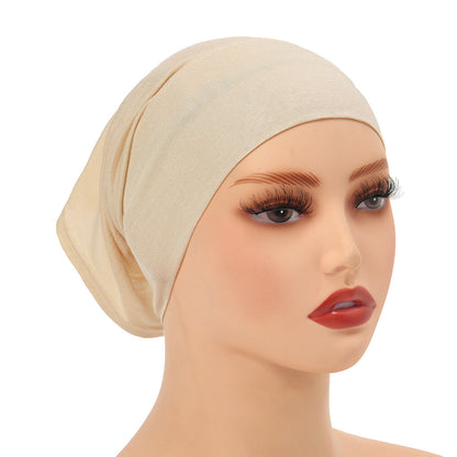High-Quality Solid Color Silk-Cotton Lining Cap Women's Fashion Simple Versatile Wide-Brimmed Hat