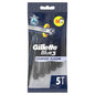 Gillette Blue3 Disposable Razor Blades for Men - 5 Pack, Close Shave, Lubricating Strip, Pivoting Head