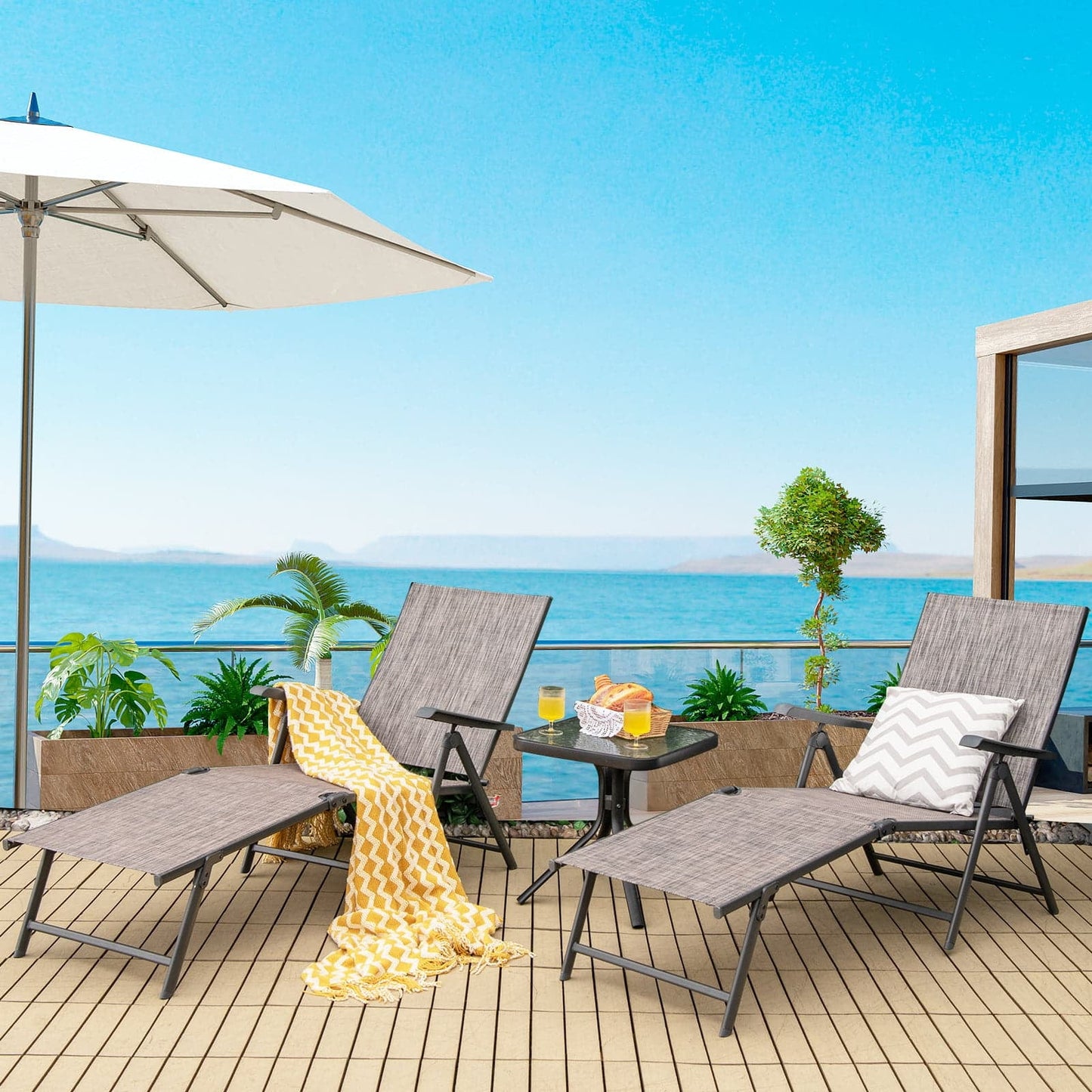 2 Pack Folding Chairs Sturdy Wood Dining Chairs with Slatted Backrest and Seat