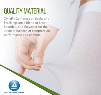 Dynarex DynaFit Compression Stockings - Thigh, Large, 12pairs/bx, 5bxs/case (60 Pairs)