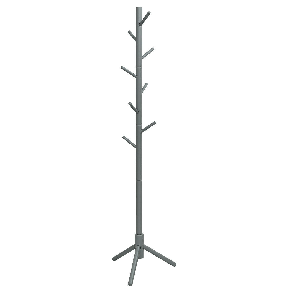 2 Heights Wooden Coat Rack with 8 Hooks