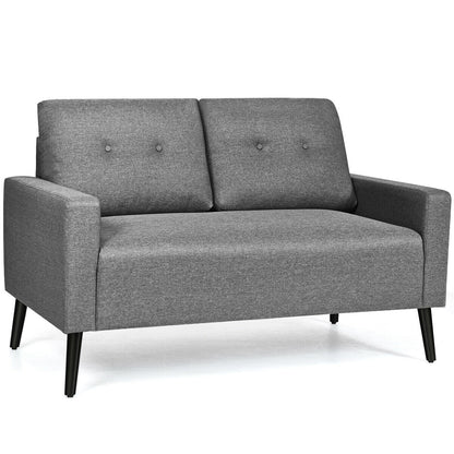55 Inch Modern Loveseat Sofa with Cloth Cushion-Gray