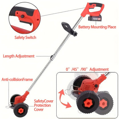 Cordless Electric Lawn Mower 2500W with 2 Batteries & 3 Blades