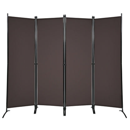 4-Panel Room Divider with Steel Frame