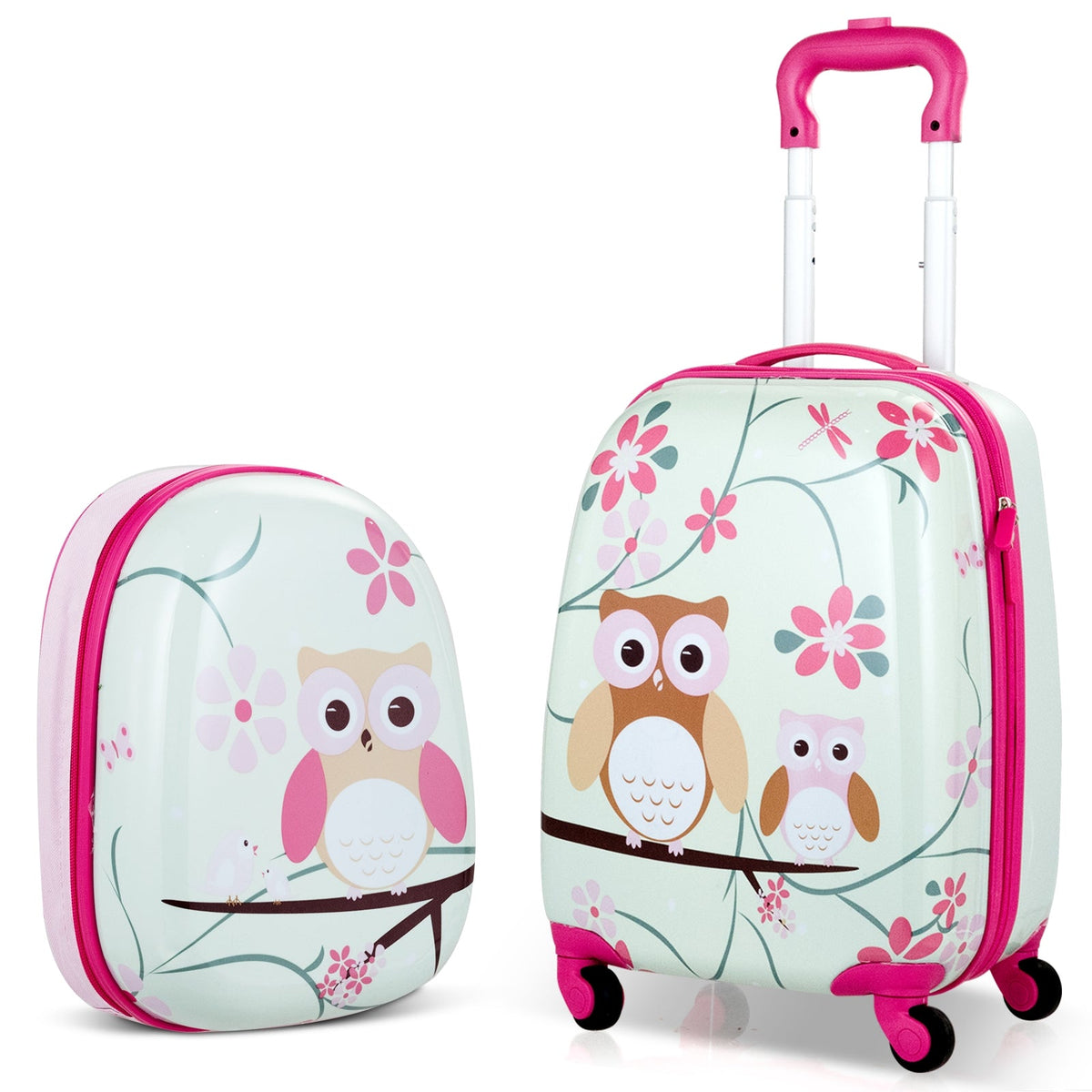 Kids Luggage Set 12" & 16" with Backpack - Green Astronaut
