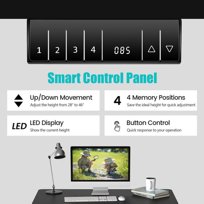 Electric Height Adjustable Standing Desk with Memory Controller