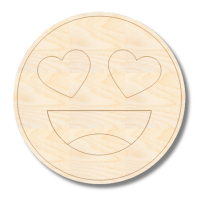 Unfinished Wood Etched Heart Eyes Shape | Paint By Line Crafts | up to 30" DIY