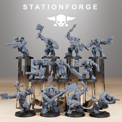 3D Printed Orkaz Skull Infantry x10 by StationForge Miniatures