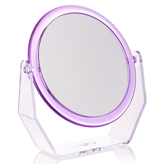 Eklips Double-Sided Vanity Mirror with Pentagonal Stand - Magnifying Makeup Mirror for Precise Grooming