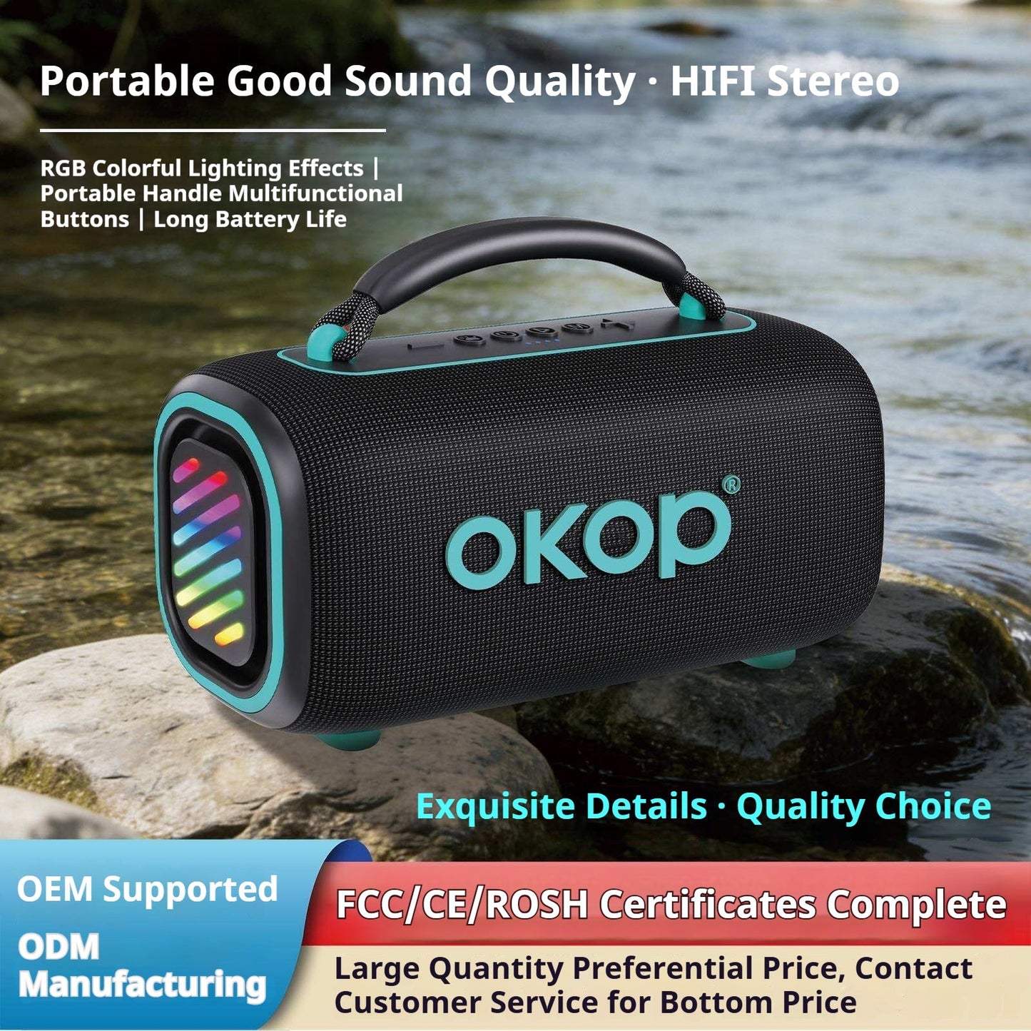KP-874 Best-selling Wireless Bluetooth Headphones Featuring A Portable Handle RGB Lighting Long Battery Life High Quality And Loud Volume Ideal For Outdoor Use Or Factory Environments In Stock