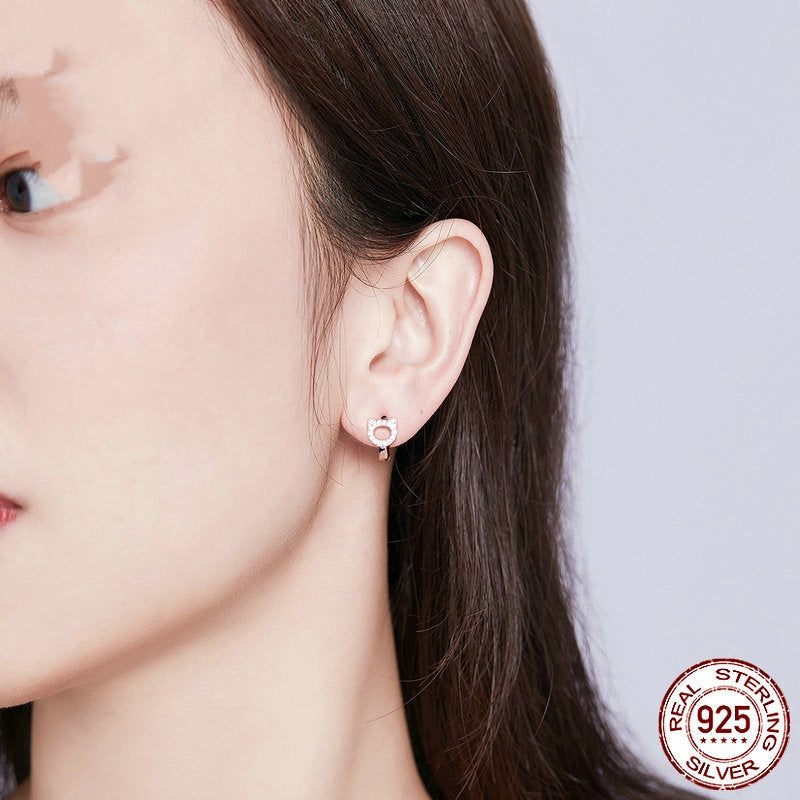 Sterling Silver Hoop Earrings S925 Fashion Trend
