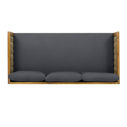 Outdoor Patio Set Acacia Wood Wicker Teak Dark Gray Daybed 2 Piece 600 LB