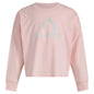 adidas Girls Little Long Sleeve Waist Crew Tee T-Shirt Pink with Multicolor
