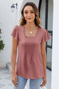 Frill Square Neck Flutter Sleeve Blouse