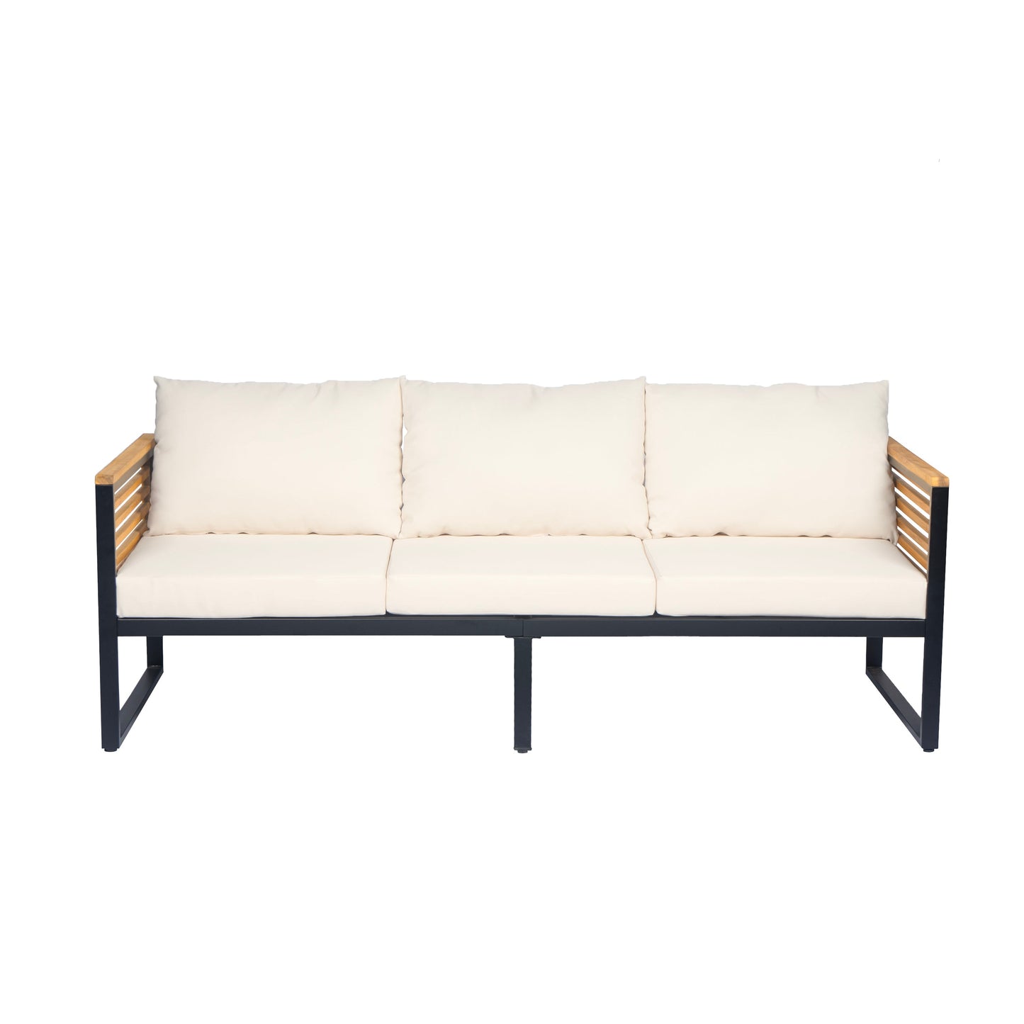 Outdoor Sofa Set 5 Piece Acacia Wood Steel Modern