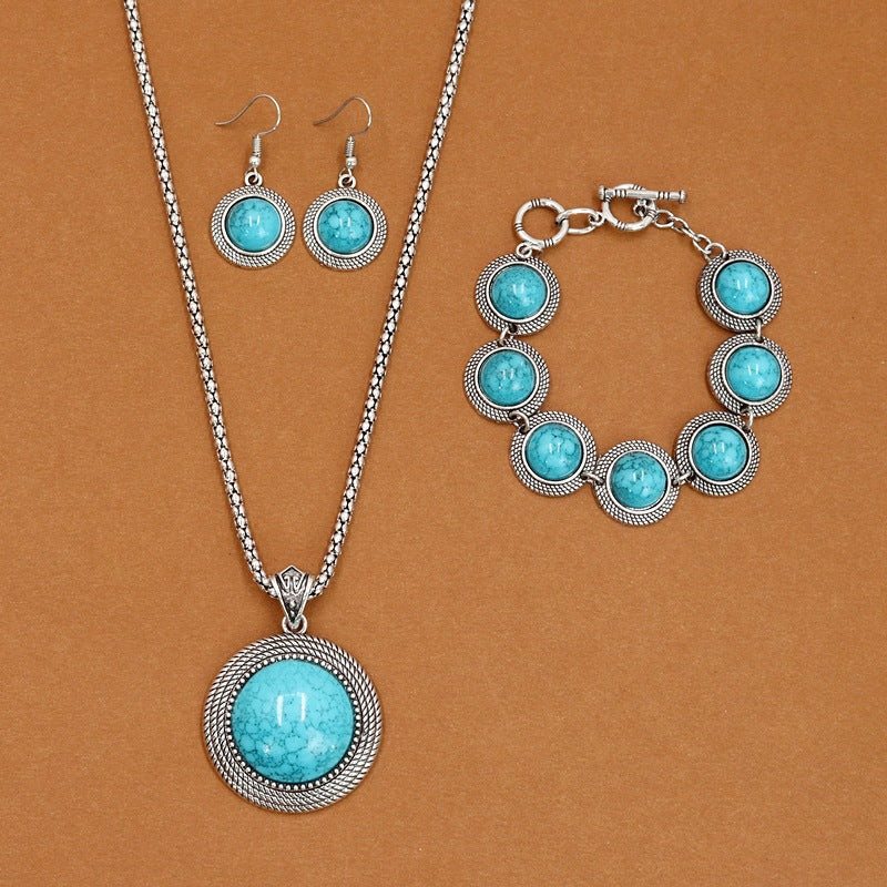 European And American Ethnic Bohemian Turquoise Necklace For Women