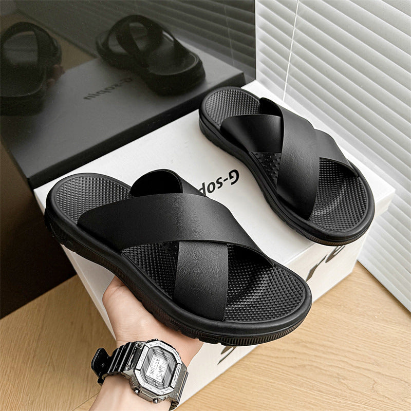 Lazy Slippers Beach Sandals Minimalist Open-toe Mens Slides