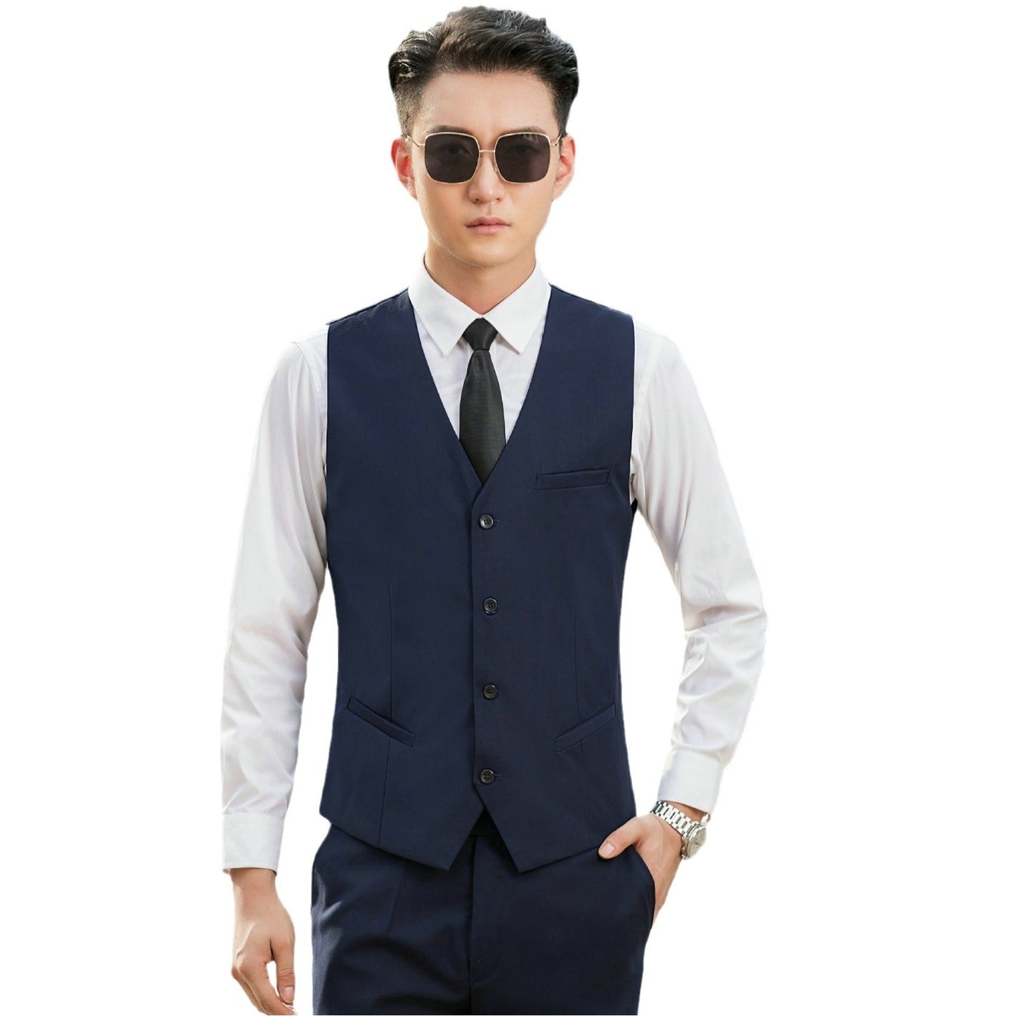 Mens Slim-Fit Vest Fashionable Casual Outerwear