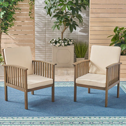 Outdoor Dining Set Acacia Wood 5 Piece Round Table