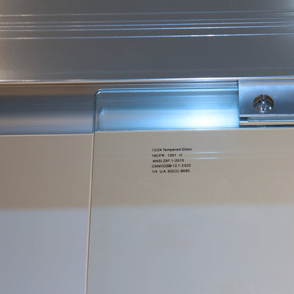 56-60in W x 60in H Double Sliding Tub Shower Door, Chrome Aluminum, 6mm Glass