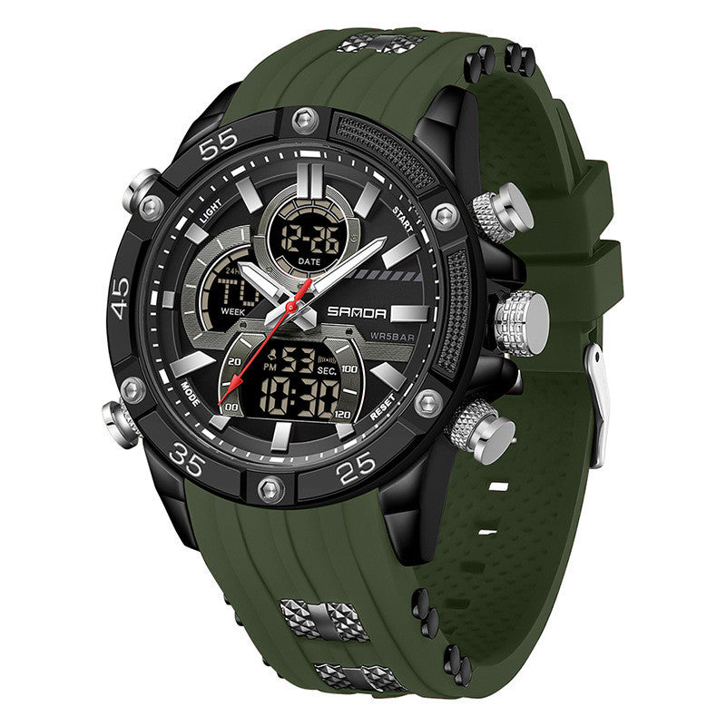 Multifunctional Mens Electronic Watch Waterproof, Luminous, With Alarm