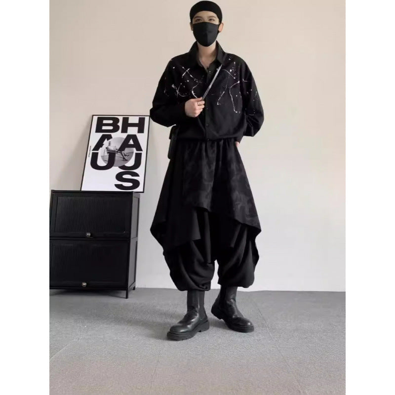 Irregular Culottes Mens Plus-size Harem Pants
