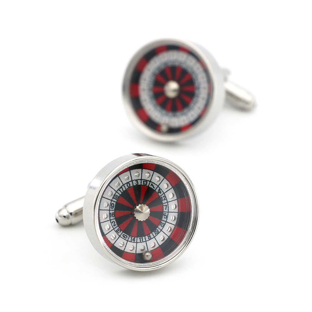 New Lucky Spin Round Cufflinks For Men