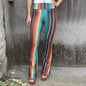 Fashion Print Tight High Waist Casual Pants Flared Pants