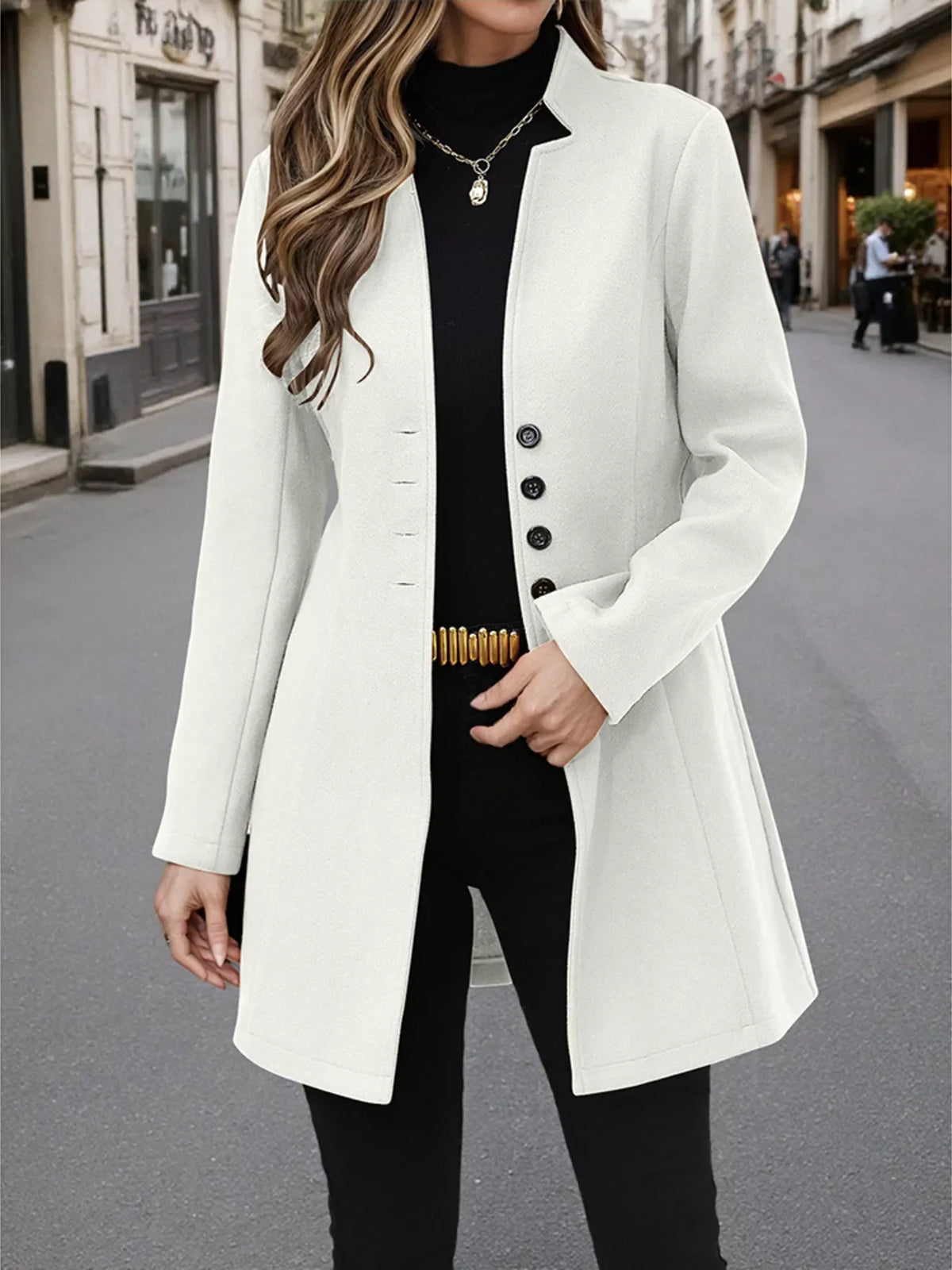 Button Up Long Sleeve Coat