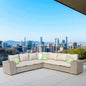 Outdoor Sectional Set PE Wicker Aluminum Gray 9 Piece Modular Seats 6