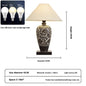 Japanese Ceramic Table Lamp with Fabric Shade